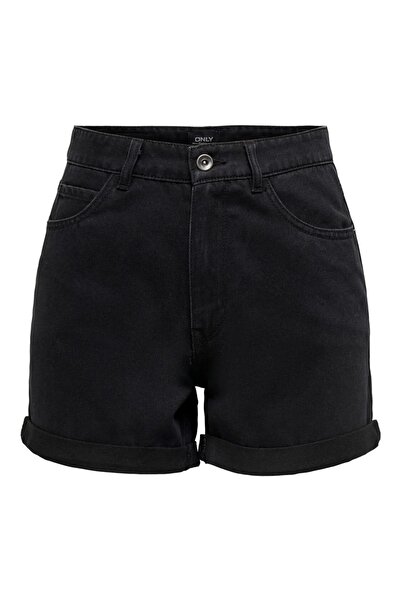 ONLY Onlvega Hw Mom Dnm Shorts Noos Women's Black Denim Shorts - 15230571