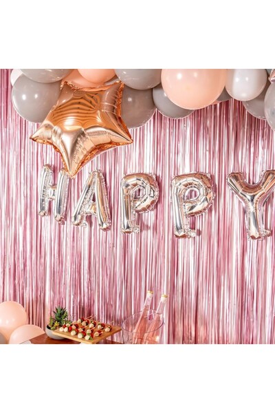 Flippy Foil Balloon Letter P, 80 cm, Helium or Air, Individual Pack, Straw Included, Silver