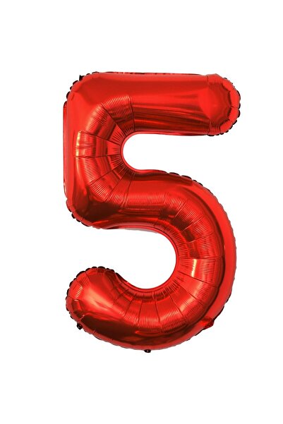 Flippy Balon folie metalică cu numere 80 cm, roșu, numărul 5