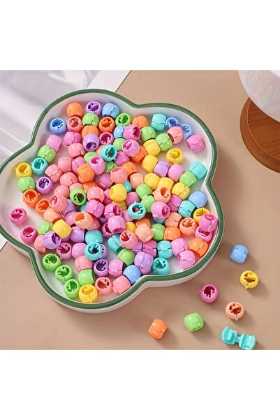 EliraToka Renkli Saç Boncuğu Birinci Kalite 50 Adet