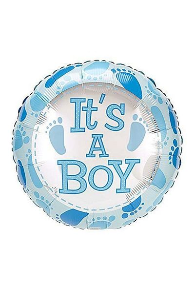 Flippy Balon, , Figurina Rotunda, Model It's A Boy, Tema Gender Reveal, 45 Cm, , Albastru