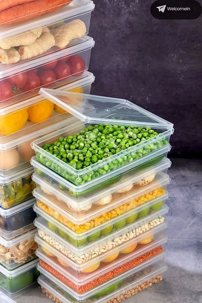 Seyrangah 15 Pieces 2 Lt Freezer Storage Container with Self-Cover (2000 ml) Organizer