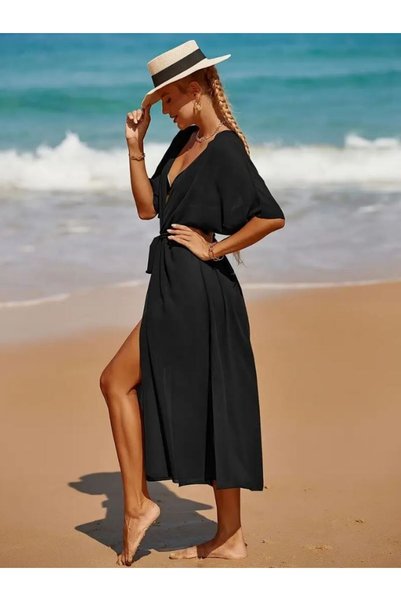 Misue Handmade Chiffon Transparent Beach Kimono |   Casual Tie Long Pareo |   Summer Lightweight and Fashionable Beach Dress