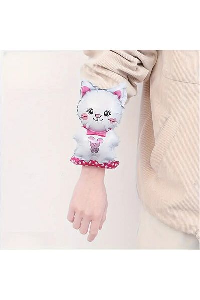 Flippy Balon, , Figurine Animalute, Tip Bratara, Model Pisica, 13 X 35 Cm, , Alb