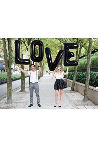 Flippy Metalized Foil Balloon Letter V, Flippy, 40 cm, Helium or Air, Individual Pack, Straw Included, Blac