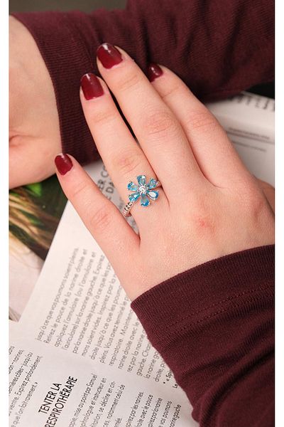Jack Ferrero Zircon Stone Solid Brass Clover Ring