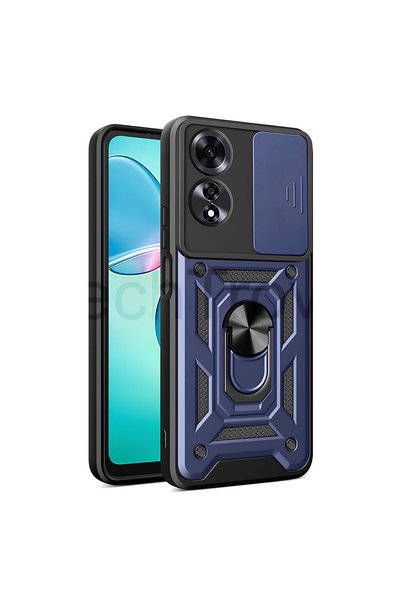TechTrove جراب OPPO A60 مزود بحامل مغناطيسي وغطاء حماية للكاميرا المنزلقة