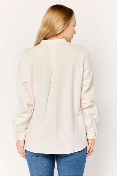 Esprit Women V-Neck Long Sleeves Textured Blouse, Multicolor