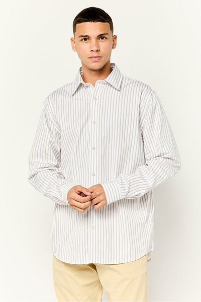 Esprit Men Regular Fit Stripe Casual Shirts, White