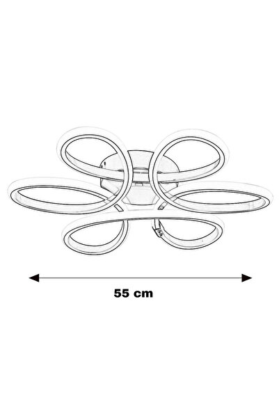 Rarossa Nipul Siyah Plafonyer Kumandalı Ultra Süper 3 Renk Işık Ledli Salon Mutfak Oda Hol Ledli Avize