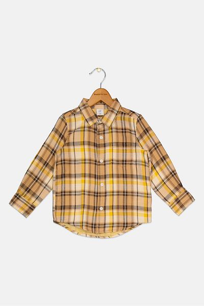 GAP Toddlers Boy Long Sleeve Plaid Casual Shirt, Multicolor