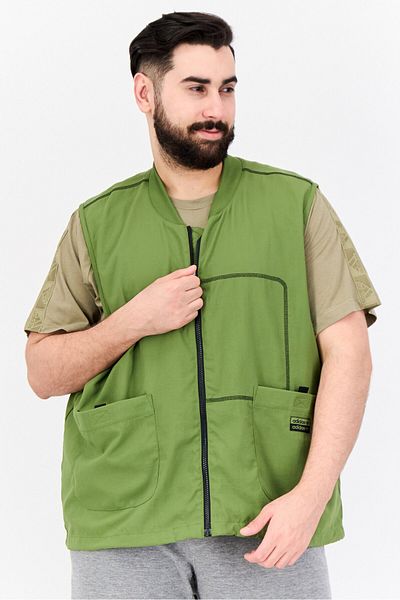 adidas Men Sportswear Fit Sleeveless Running Jacket Vest, Olive