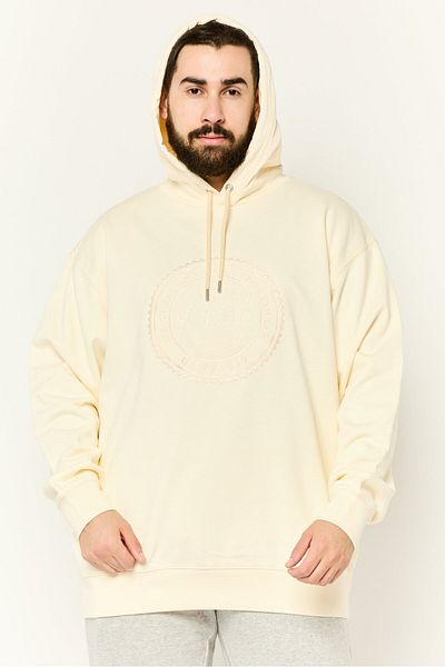 Gant Men Embroidered Logo Long Sleeve Hoodie, Cream
