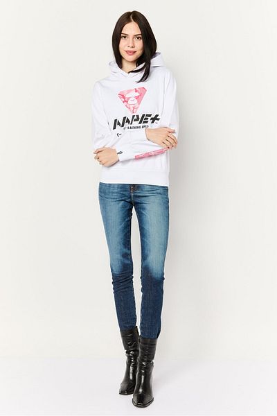 Aape By A Bathing Ape Women Hood Neck Graphic Print Long Sleeves Hoodie, White