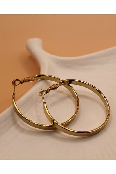 Luvix Design Gold Color Thick Hoop Steel Earrings