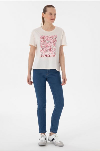 U.S. Polo Assn. Μπλουζάκι με μοτίβο με λαιμόκοψη polo assn με άνετη εφαρμογή