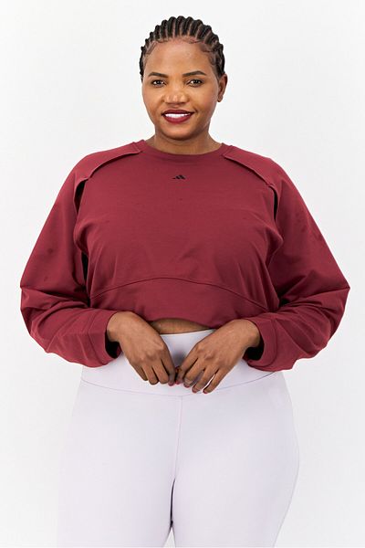 adidas Women Sportswear Fit Long Sleeves Training Sweatshirt, Maroon