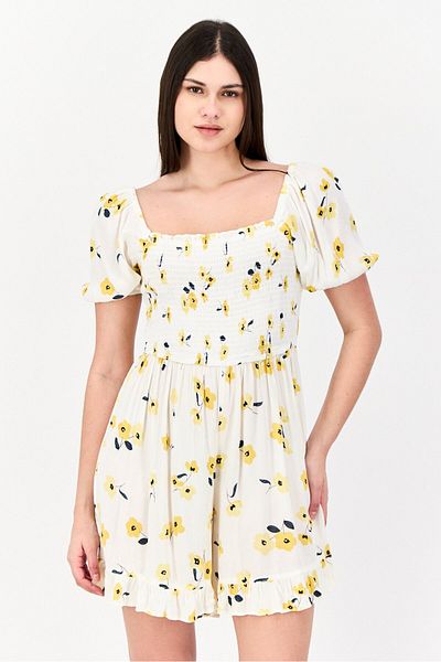 DOROTHY PERKINS Women Floral Print Short Sleeve Playsuit, Multicolor