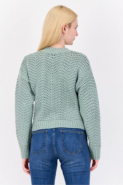 PİNK ROSE Women Mock Neck Knitted Sweater, Sage Green