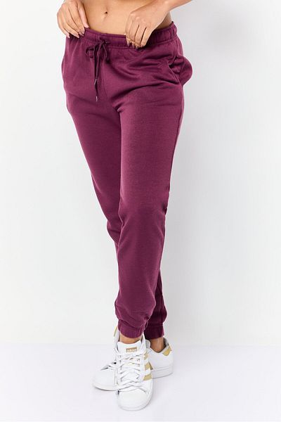Fit Collective Women Regular Fit Solid Sweatpants, Dark Maroon
