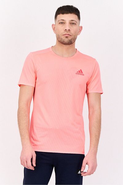 adidas Men Sportswear Fit Short Sleeve Ruining T-shirts, Coral