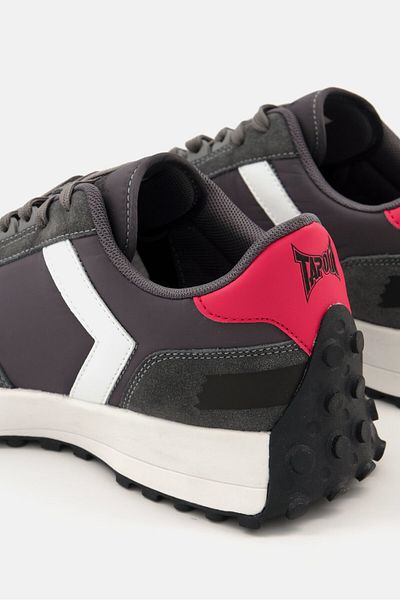 Tapout Men Brand Logo Lace Up Outdoor Shoes, Grey