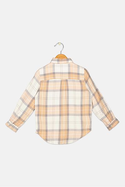 GAP Kids Girl Long Sleeve Plaid Top, Multicolor