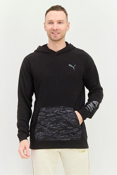 Puma Men Sportswear Fit Long Sleeve Training Concept Aop Sweatshirt, Black