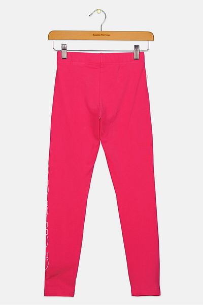 adidas Kids Girl Brand Logo Training Leggings, Dark Pink