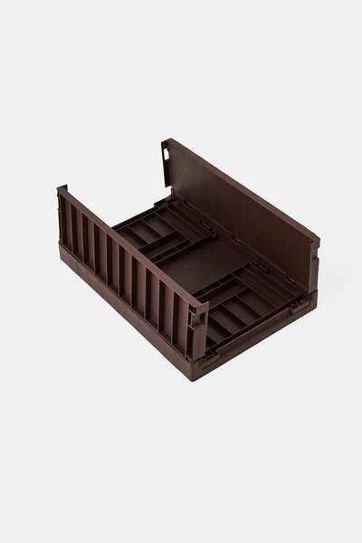 Muy Mucho صندوق قابل للطي 21.3 × 14.5 × 8.3 سم، بني شوكولاتة