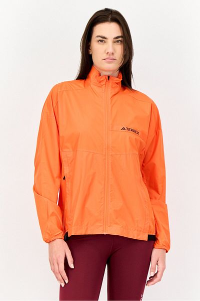 adidas Women Sportswear Fit Long Sleeves Running Truck Jacket, Orange