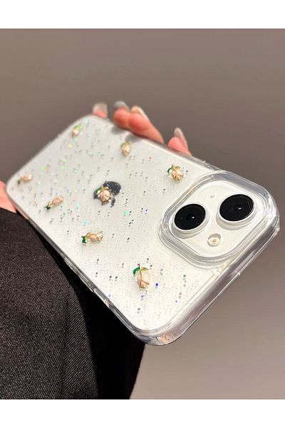 KVK PRİVACY جراب متوافق مع هاتف Apple iPhone 13-14، غطاء من السيليكون الناعم المقاوم للصدمات باللون الفضي الوردي