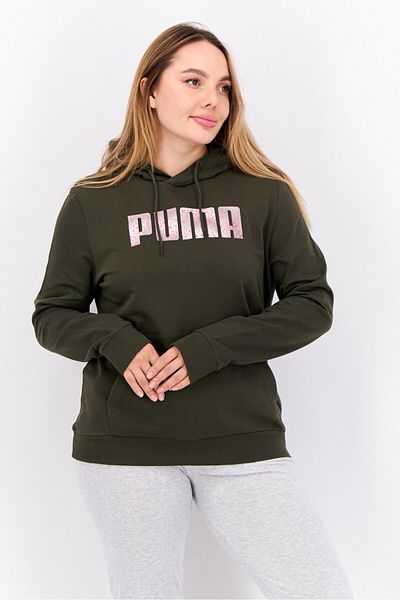 Puma Women Sportswear Fit Short Sleeves Running Sweatshirt, Dark Green