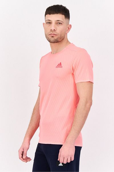 adidas Men Sportswear Fit Short Sleeve Ruining T-shirts, Coral