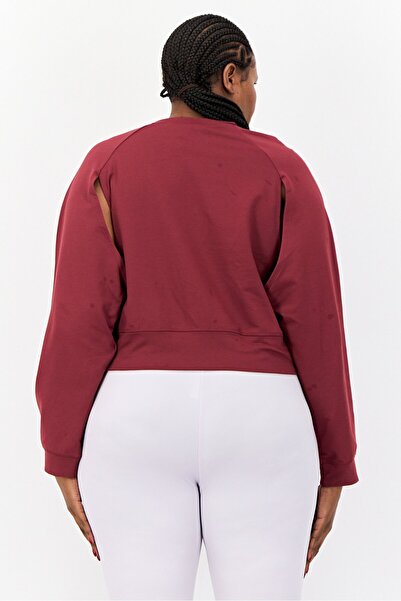 adidas Women Sportswear Fit Long Sleeves Training Sweatshirt, Maroon