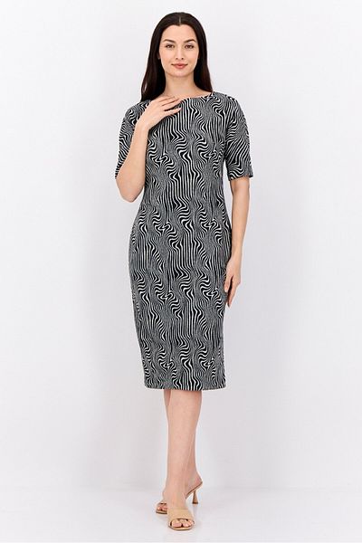 Maggy London Women Animal Print Midi Dress, Black