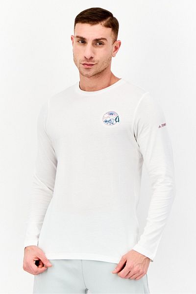 adidas Men Sportswear Fit Long Sleeves Outdoor T-Shirt White