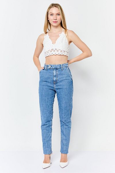 Esprit Women Tailored Slim Fit Washed Stretchable Jeans, Light Blue