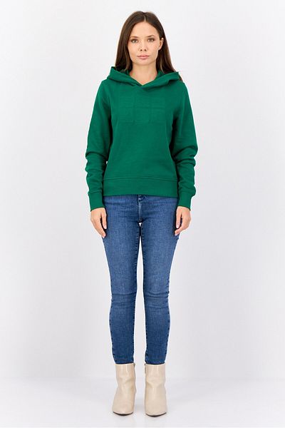 Esprit Women Embroidered logo Long Sleeves Hoodie, Green