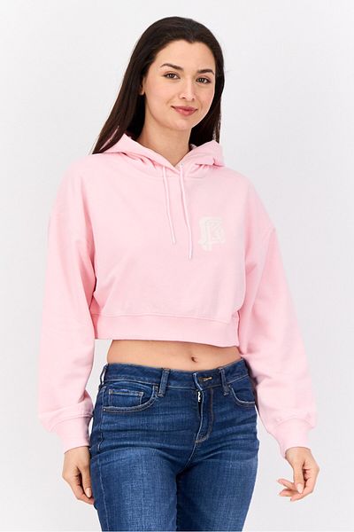 Esprit Women Hooded Brand Logo Long Sleeve Sweatshirt, Pink