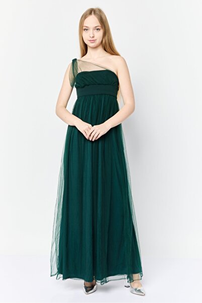 Lulus فستان ماكسي كاجوال شبكي نسائي، أخضر