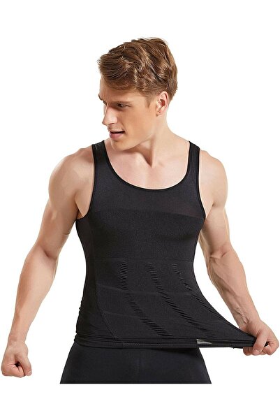 FİTFORMGİYİM Fitform Men's Ultra Chest Gathering Athlete Corset - Gynecorset Belly Slimming Upright Posture Corset