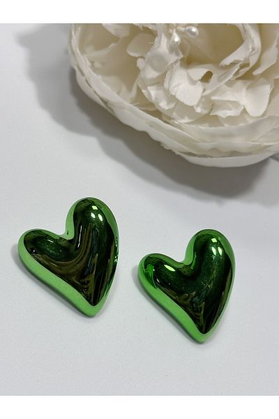 MFM STORE Metallic Color Heart Earrings