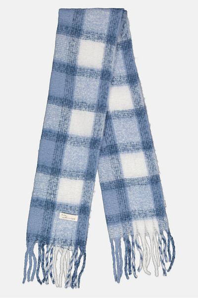 American Vintage Women Plaid Knitted Scarves 208 L x 45 W cm, Multicolor