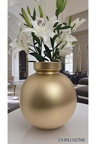 Lui Tasarım Decorative Special Design Modern Stylish Gold Vase 22*24*11