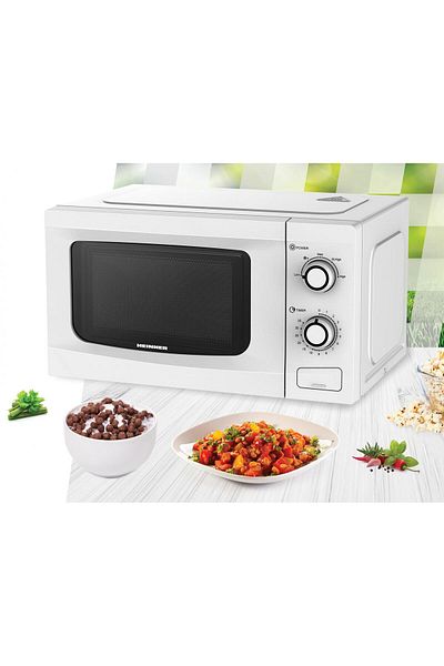 Heinner Cuptor cu microunde Heinner HMW-M2035WH, 20 l, 700 W, Control mecanic, Timer, Alb