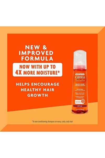 Cantu Wave Curling Mousse for Natural Hair with Pure Shea Butter, 8.4 fl oz (Pack of 2)