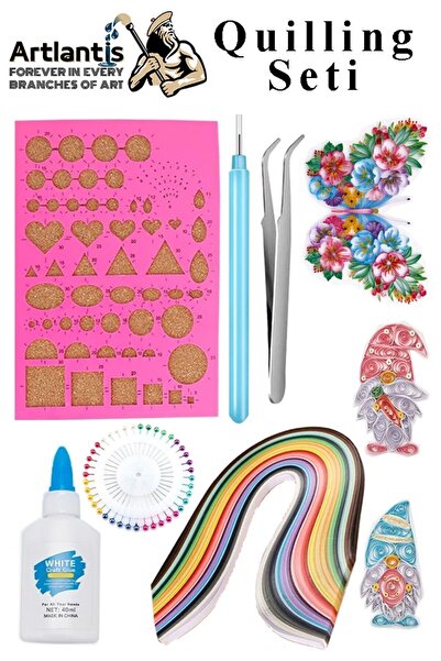 Artlantis Quilling Seti 1 Paket Quilling Şablonu 10 mm 50 cm Quilling Kağıdı ...