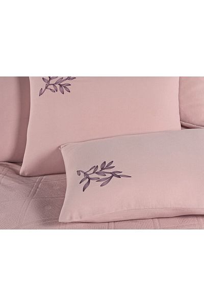 Beğenal 100% Cotton Beğenal Premium Powder Colored Double Embroidered Pique Set