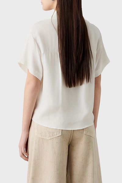 BSB Regular Fit V-Neck Short Sleeve Blouse Bluz 053